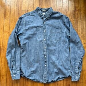 Men's Blue Denim Button-Down Shirt